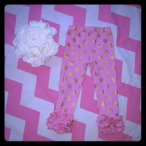 Amazon Pink and Gold Ruffle Pants 4t